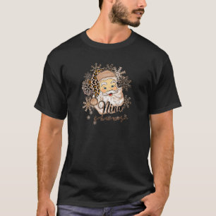 Womens Funny Santa Nina Claus Snowflake Leopard Ch T-Shirt