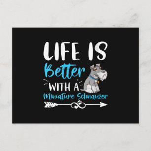 Womens Funny Schnauzer Life Is Better With Minia Announcement Postcard