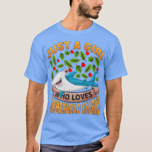Womens Funny Shark Lover Just A Girl Who Loves Ham T-Shirt