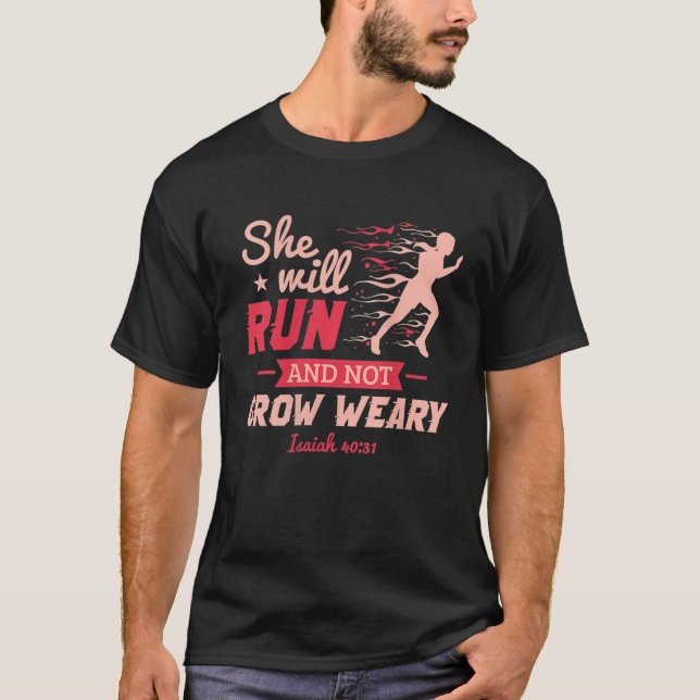 Womens Funny She Will Run XC Cross Country Running T-Shirt (Front)