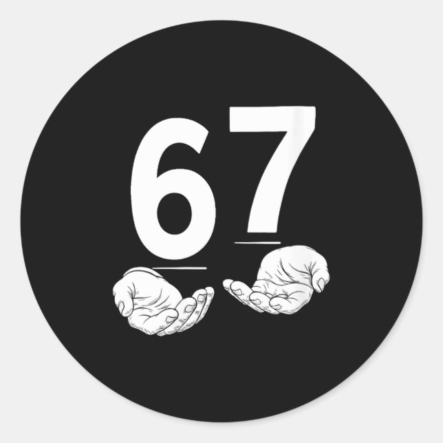 Womens Funny Six Seven 6 7 Meme Gen Alpha Slang 6  Classic Round Sticker (Front)