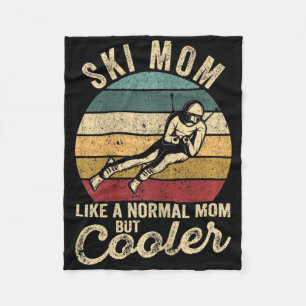Womens Funny Skiing Mum Skier Mother's Day Winter Fleece Blanket