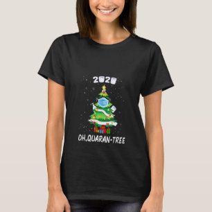 Womens Funny Snowy 2020 Quarantine Christmas Tree  T-Shirt
