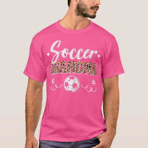 Womens Funny Soccer Fan Leopard Pattern Women Gran T-Shirt