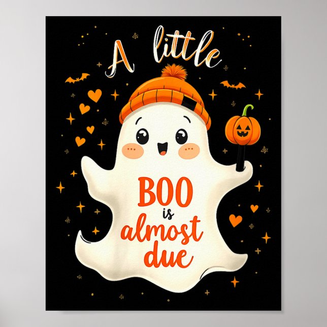 Womens Funny Soky Pregnancy A Little Boo Is Almost Poster (Front)