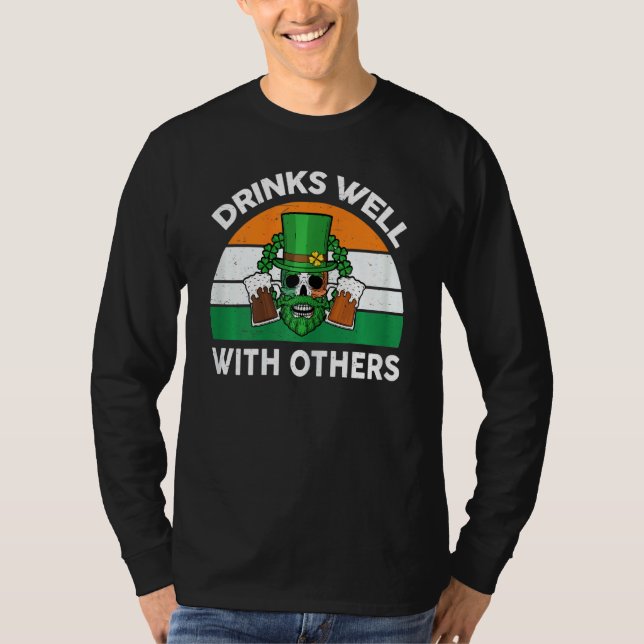 Womens Funny St Patricks Day Drinking  Drinks Well T-Shirt (Front)