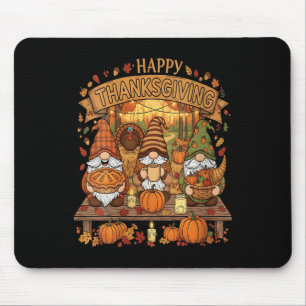 Womens Funny Thanksgiving Gnome Squad With Festive Mouse Mat