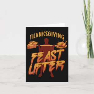 Womens Funny Thanksgiving Workout Bodybuilding Gym Card