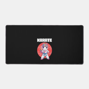 Womens Funny Unicorn Karate Girl Karate Martial Ar Desk Mat