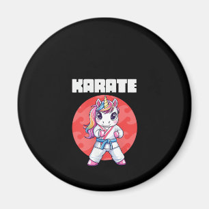 Womens Funny Unicorn Karate Girl Karate Martial Ar Magnet