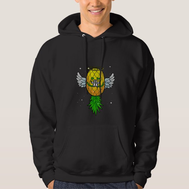 Womens Funny Upside Down Pineapple Swinger  Cool A Hoodie (Front)