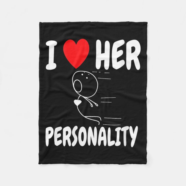 Women's Funny Valentine's Day Couple Matching I Lo Fleece Blanket (Front)