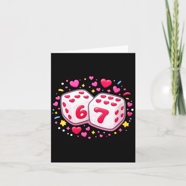 Women's Funny Valentines Day Shirt Cute Dice 67 Me Card (Front)
