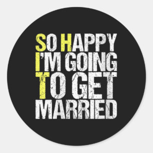 Womens Funny Wedding Gift Sarcastic Groom Bride V- Classic Round Sticker