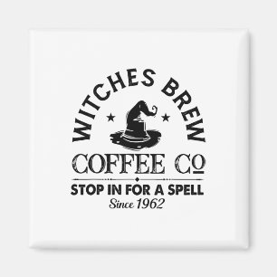 Womens Funny Witch Hat Witches Brew Coffee Hallowe Magnet