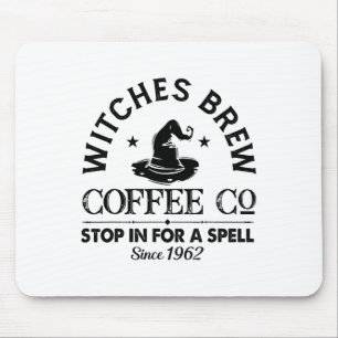 Womens Funny Witch Hat Witches Brew Coffee Hallowe Mouse Mat