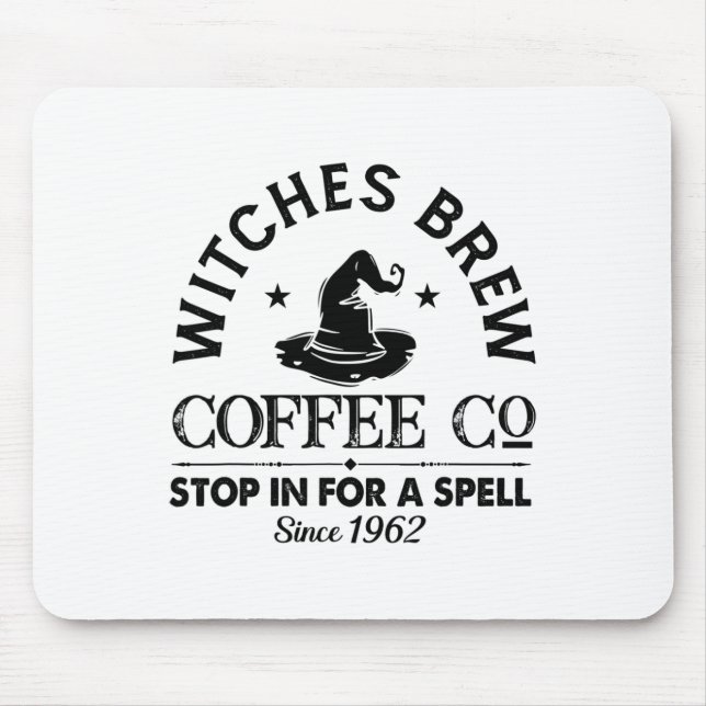 Womens Funny Witch Hat Witches Brew Coffee Hallowe Mouse Mat (Front)