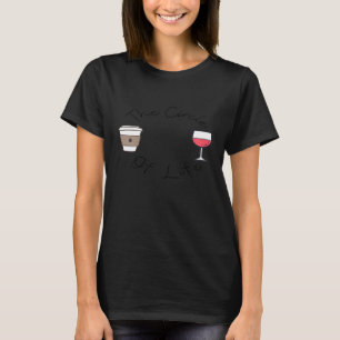 Womens Funny Witty Circle of Life Wine and Coffee T-Shirt