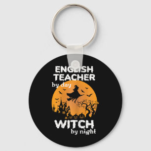 Womens Funny Women English Teacher Halloween Costu Key Ring