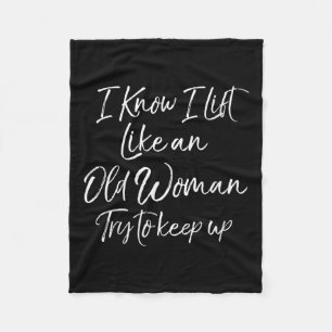 Womens Funny Workout Quote For Women Motivational Fleece Blanket