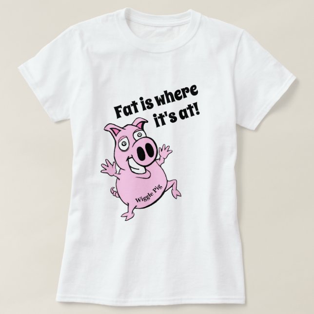 Women's Funny Workout WIGGLE PIG novelty T-Shirt (Design Front)