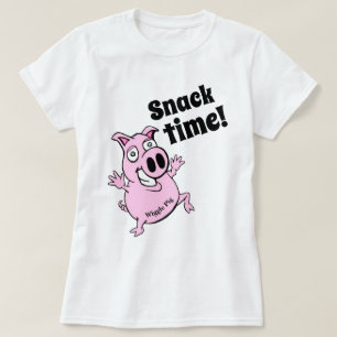 Women's Funny Workout WIGGLE PIG SNACK TIME T-Shirt