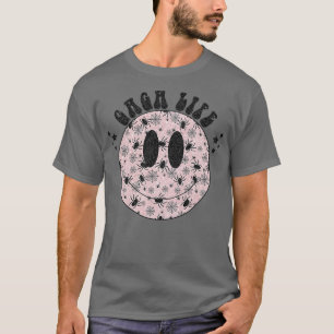 Womens Gaga Life Ghost Spooky Face , Halloween Gag T-Shirt