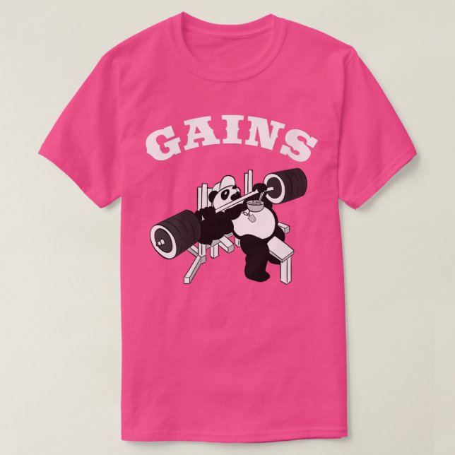 Womens Gains Panda Weightlifting Bodybuilding Gym  T-Shirt (Design Front)