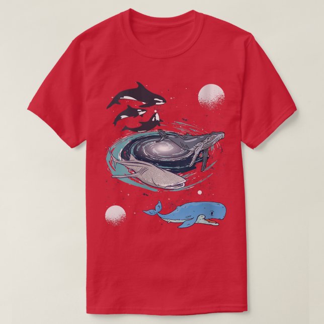 Womens Galay Space Whale Shark Beluga Humpback Oce T-Shirt (Design Front)