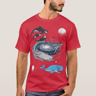 Womens Galay Space Whale Shark Beluga Humpback Oce T-Shirt
