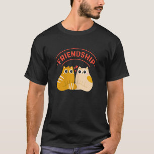 Womens Galentines Day Womens Hear Cat Friendship T-Shirt