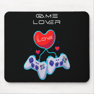 Womens Gamer Couple Love Gamepad Heart Humor Theme Mouse Mat