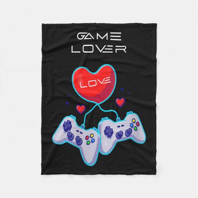 Womens Gamer Couple Love Gamepad Heart Humour Them Fleece Blanket (Front)