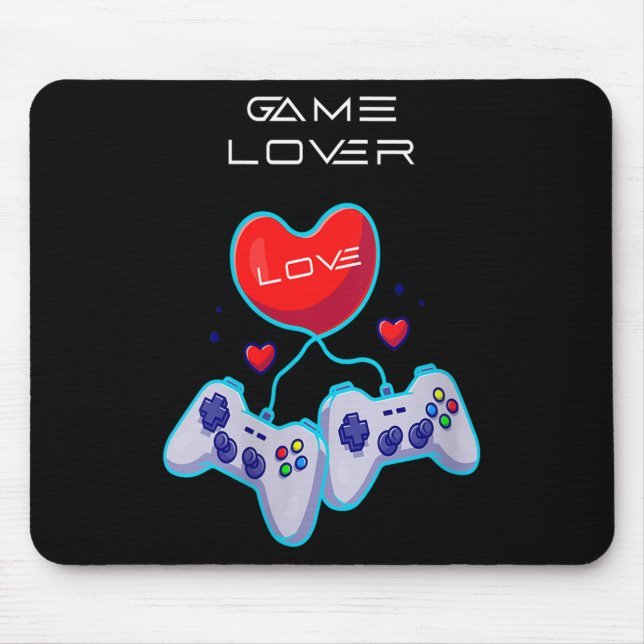 Womens Gamer Couple Love Gamepad Heart Humour Them Mouse Mat (Front)
