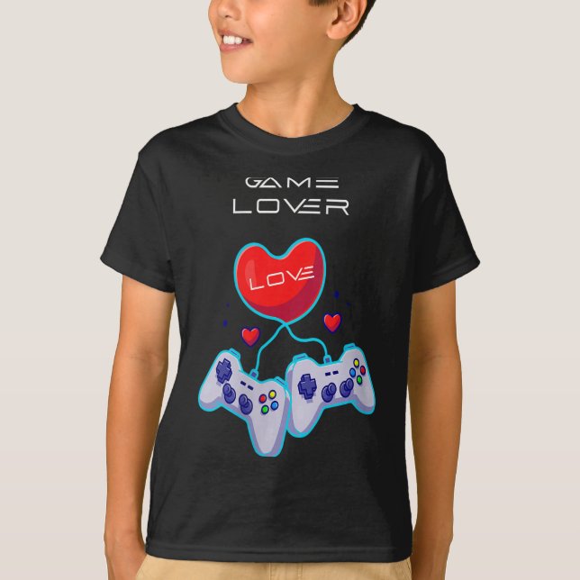 Womens Gamer Couple Love Gamepad Heart Humour Them T-Shirt (Front)