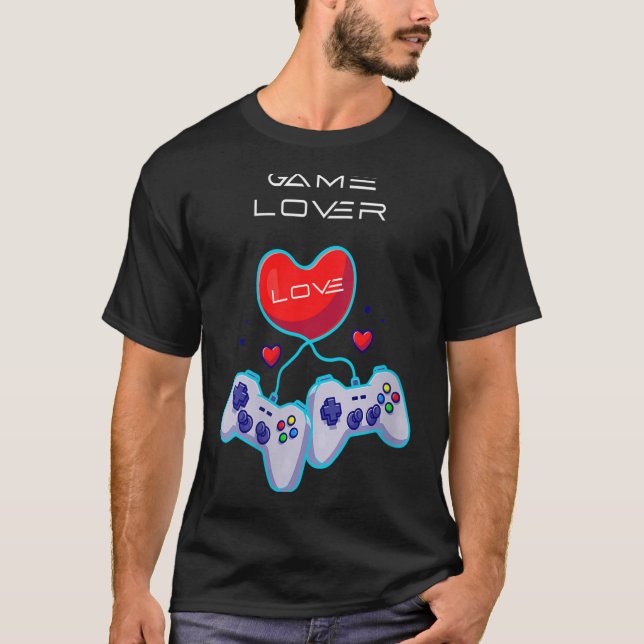 Womens Gamer Couple Love Gamepad Heart Humour Them T-Shirt (Front)