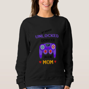 Womens Gamer Mum Unlocked Video Games Gaming Moth Sweatshirt