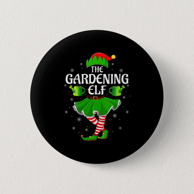 Womens Gardening Elf Christmas Family Girls Women  6 Cm Round Badge (Front)