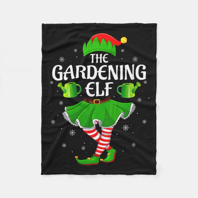 Womens Gardening Elf Christmas Family Girls Women  Fleece Blanket (Front)
