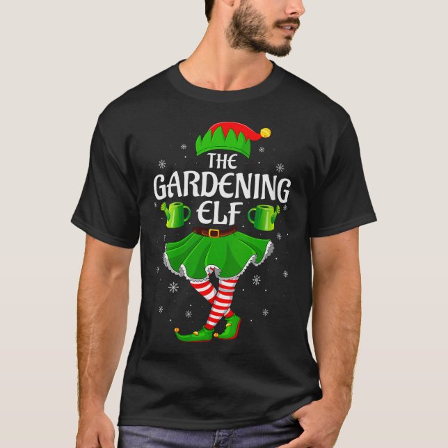 Womens Gardening Elf Christmas Family Girls Women  T-Shirt (Front)