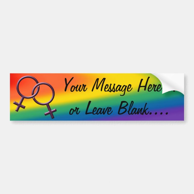 Women's Gay Pride Bumper Sticker Rainbow Love Gift (Front)