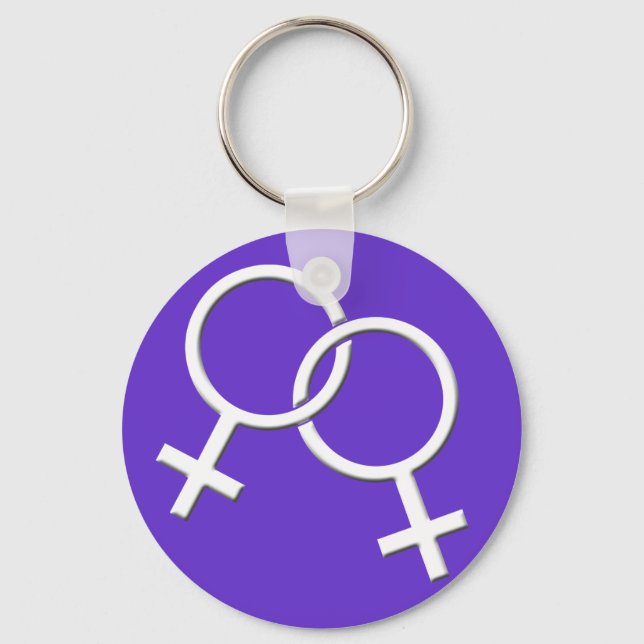 Women's Gay Pride Keychain Rainbow Love Keychain (Front)