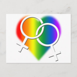 Women's Gay Pride Postcards Rainbow Love Cards