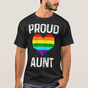 Womens Gay Pride Proud Aunt LGBTQ Rainbow Flag Gay T-Shirt