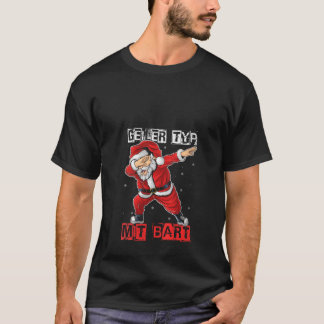 Womens GEILER TYP MIT Bart Santa Claus beard V Nec T-Shirt