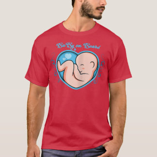 Womens gender reveal boy  baby on board women preg T-Shirt