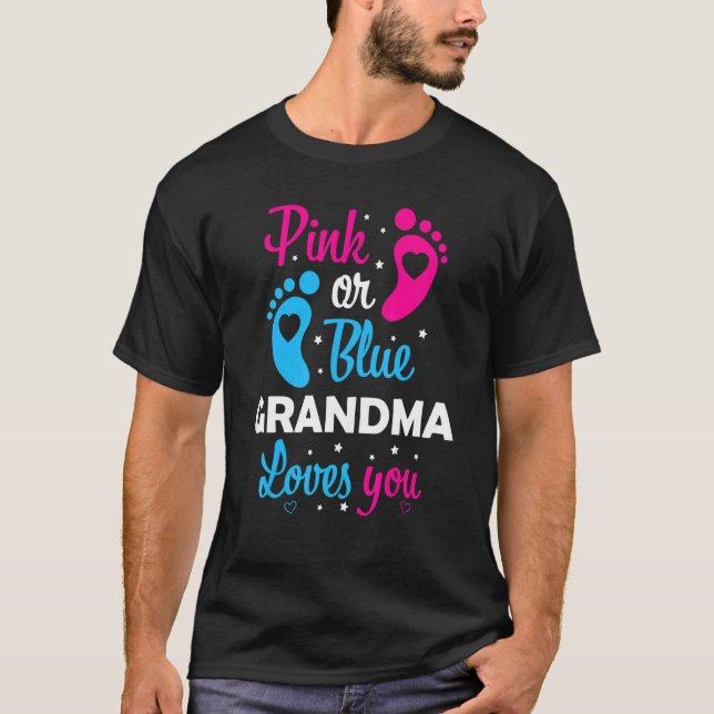 Womens Gender Reveal Grandma Grandmother Family T-Shirt (Front)