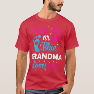 Womens Gender Reveal Grandma Grandmother Family T-Shirt