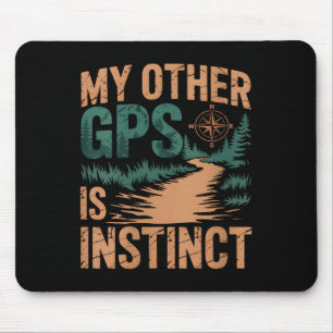 Womens Geocaching Hiking Funny V-neck Mouse Mat