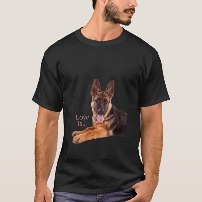 Womens German Shepherd Shepard Dog Mom Dad Love Pe T-Shirt (Front)